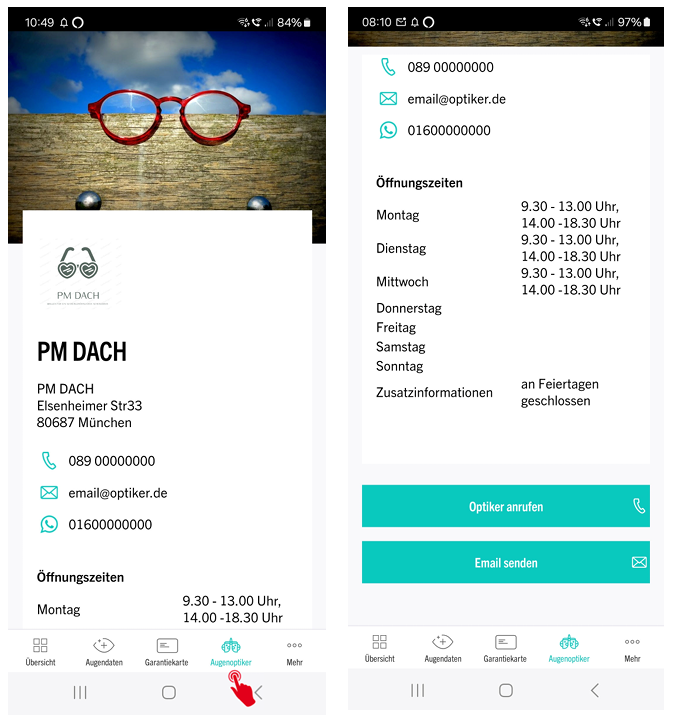 Datenbereich Augenoptiker 
