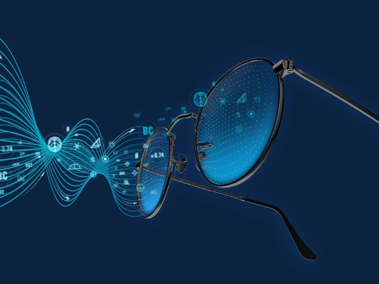 Glasses with data stream