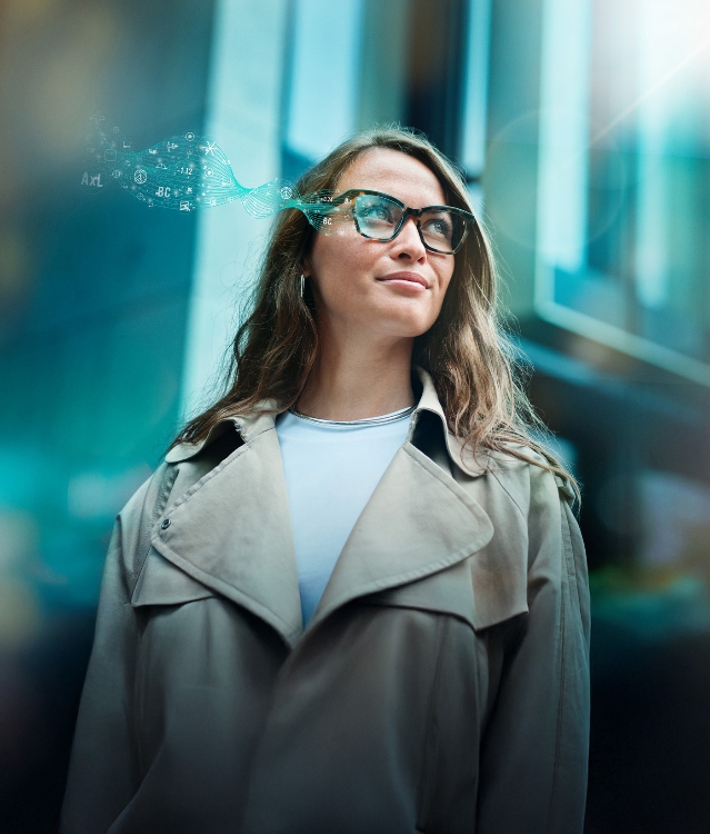 Woman wearing BIG EXACT Sensitive lenses 